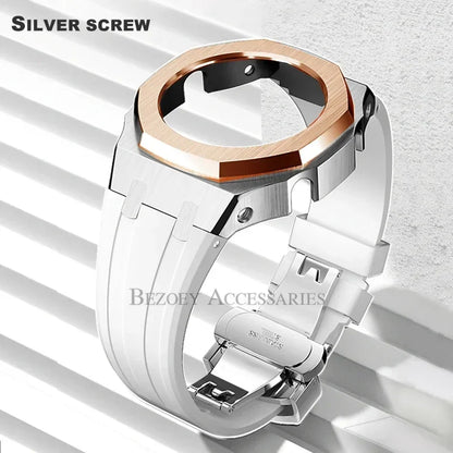 GEN4 Casioak GA2100 Mod Kit – Stainless Steel Case, Bezel, and Rubber Strap Replacement for G-SHOCK GA2100/GA2110