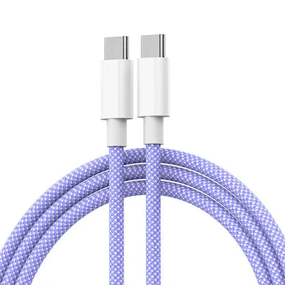 USB-C to USB-C Fast Charging Cable – 60W PD Braided Data & Charger Cable for iPhone 15, Android, Samsung, Huawei