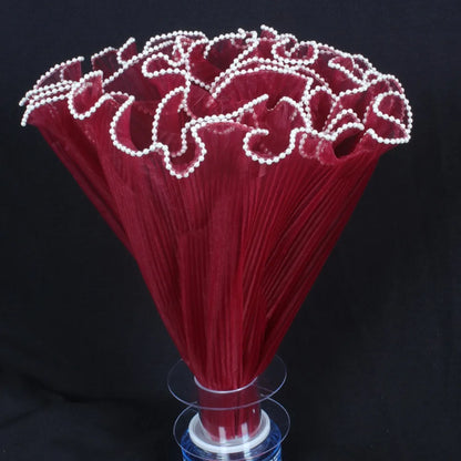 28cm x 4Yards Pearl Lace Flower Wrapping Mesh – Handmade Bouquet & Gift Wrapping Cloth