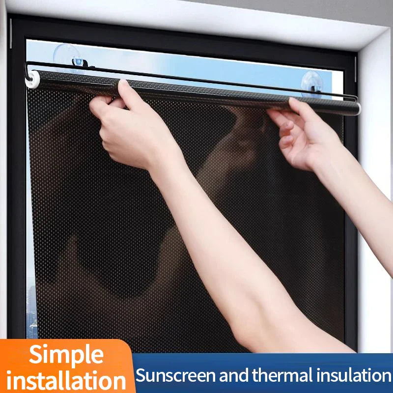 Retractable Car Sunshade - Sun Protection Curtain for Automotive, Bedroom, and Kitchen - Thermal Insulation Rolling Shutter
