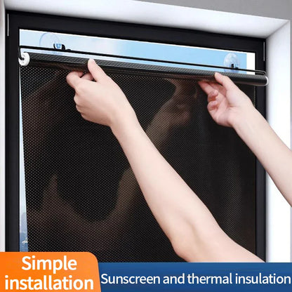 Retractable Car Sunshade - Sun Protection Curtain for Automotive, Bedroom, and Kitchen - Thermal Insulation Rolling Shutter