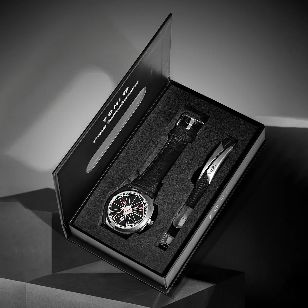 TOMI 2024 Men's Luxury Watch & Bracelet Gift Set – Business Quartz Calendar Watch, 2PCS Versatile Reloj for Men