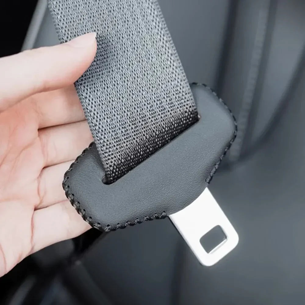 Universal Car Seat Belt Buckle Cover — PU Leather Anti-Collision Protector for Car Interior Accessories