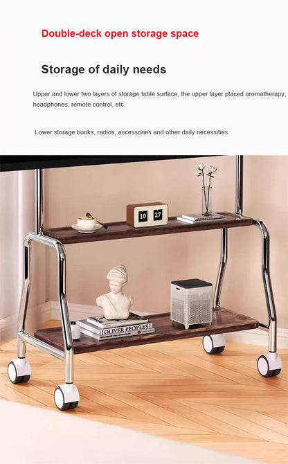 Rolling TV Stand on Wheels – Mobile Cart for 32–75in LCD & LED Flat/Curved TVs, Holds 110lbs, VESA 600x400mm