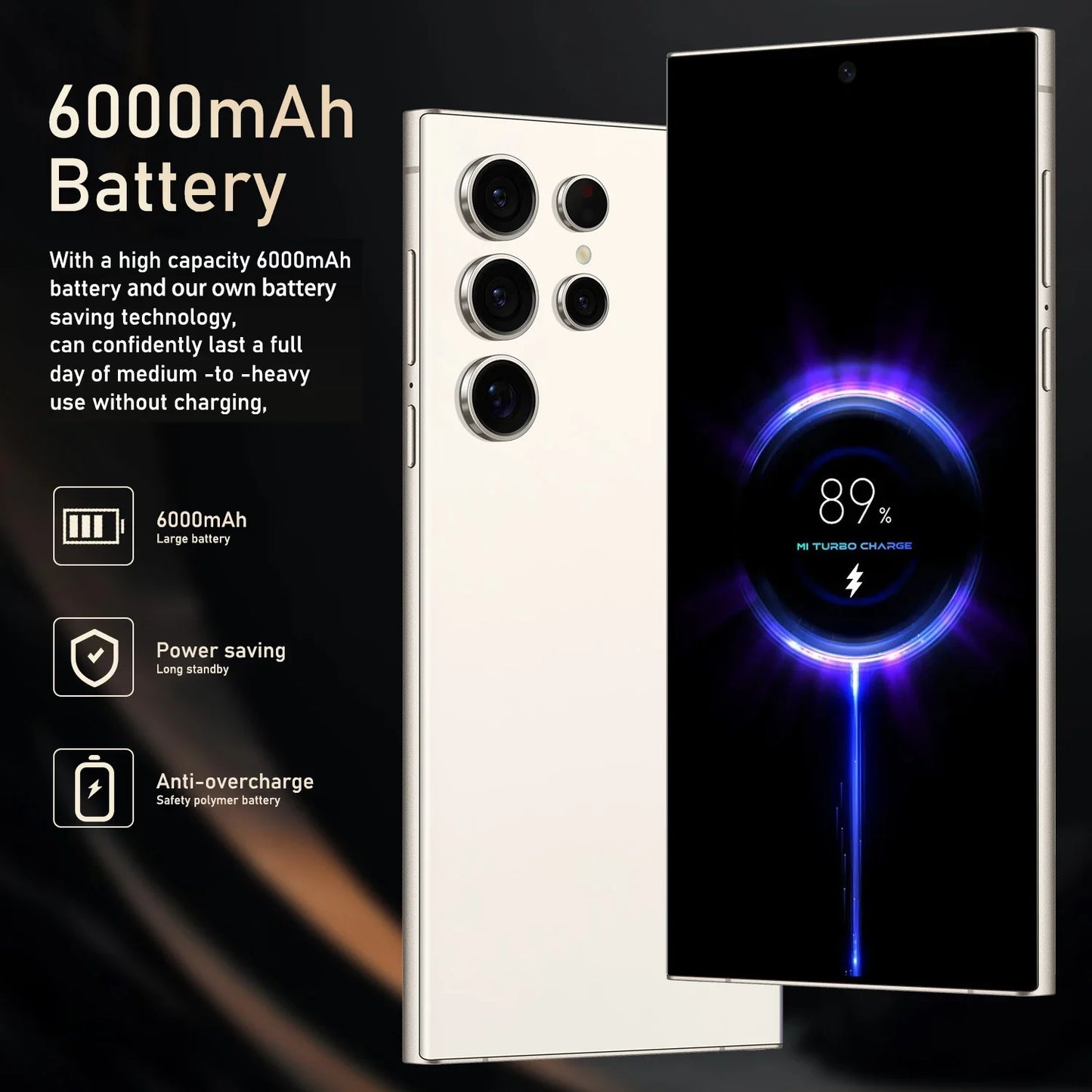 FUFFI-S25 Pro Android Smartphone – 6.8” Display, 12GB RAM, 512GB ROM, Dual SIM, 24+48MP Cameras, 6000mAh Battery