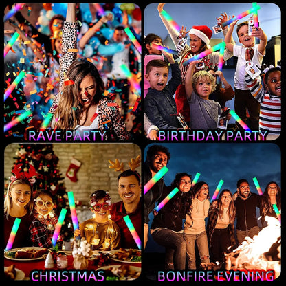 30 Pcs Foam LED Glow Sticks – Colorful Flashing Glow in the Dark Party Supplies for Weddings, Raves & Concerts