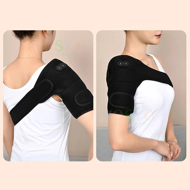Electric Shoulder Brace & Heated Knee Massager - Vibration Massage Support Strap with Adjustable Three Heating Levels