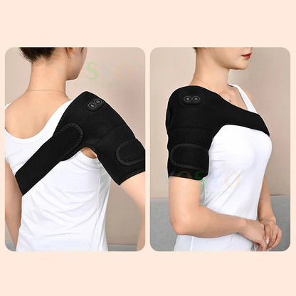 Electric Shoulder Brace & Heated Knee Massager - Vibration Massage Support Strap with Adjustable Three Heating Levels