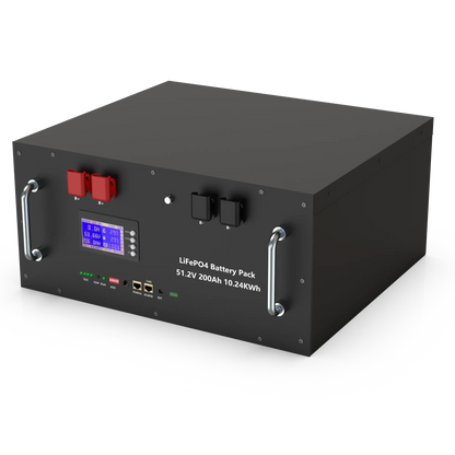 LiFePO4 48V 100Ah/200Ah Lithium Solar Battery Pack – 51.2V 10kW, 6000 Cycles, 16S 200A BMS, Max 32 Parallel for Inverter