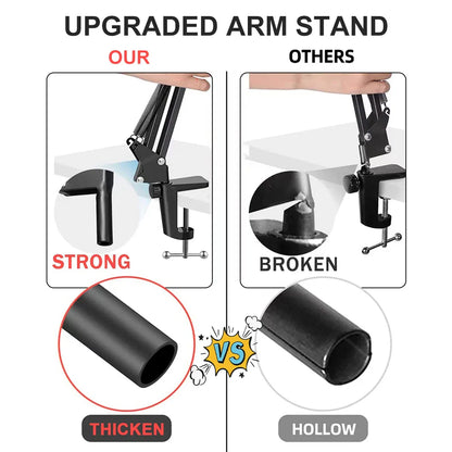 Professional Scissor Arm Stand for BM800 Microphone – Universal Shock Mount with Spider Cantilever Bracket and Mic Holder