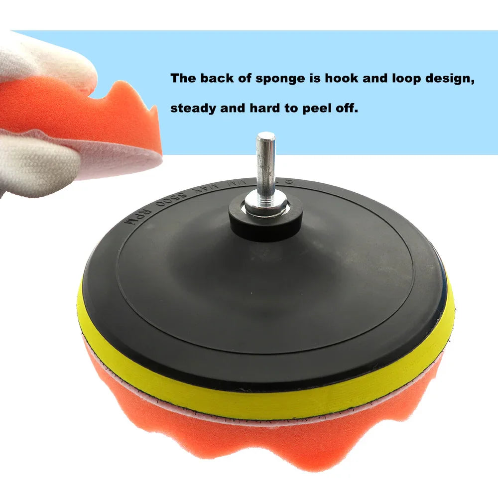 3/5/7-Inch Car Polishing Disc 8pcs Set — Self-Adhesive Buffing, Waxing, and Wool Pads for Car Polisher with Drill Adapter