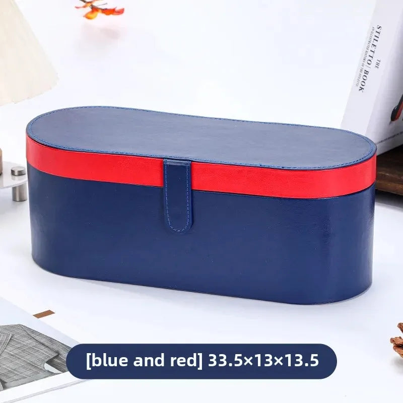 Dyson Hairdryer & Curling Iron PU Leather Storage Box – Round Circular Household Appliance Container