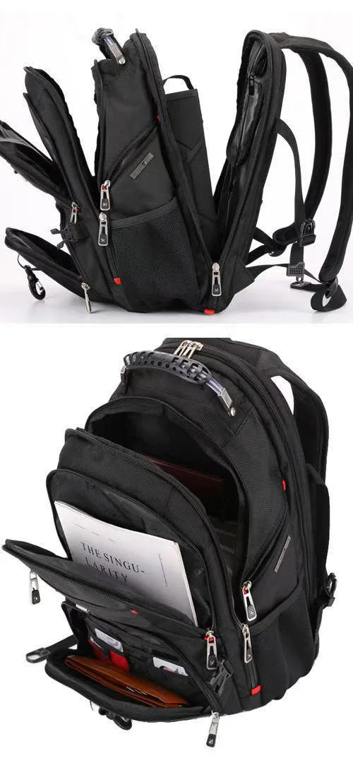 Swiss Multifunctional 17 Inch Laptop Backpack – Durable Travel Bag with USB Charging Port, Water-Resistant College Bookbag