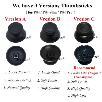 IVYUEEN 100PCS Black Analog Stick Caps – Thumb Grip Covers for PS5, PS4, PS3 & Xbox Controllers