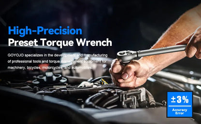 3/8” & 1/4” Torque Wrench | 5-60Nm & 5-25Nm Square Drive Pro Torque Key for Bicycle & Automotive Repair