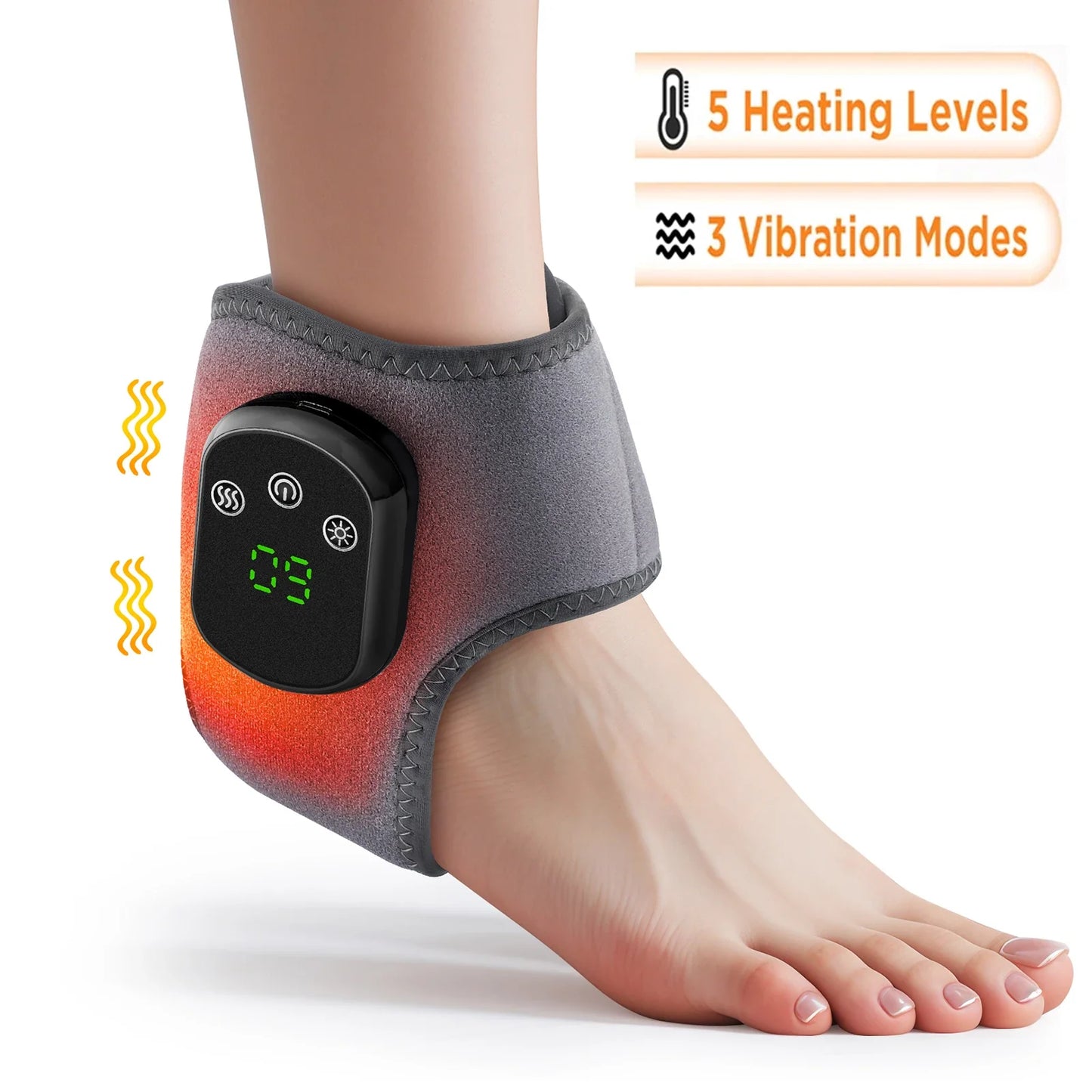 Electric Foot & Hand Massager with Heat and Vibration – Portable Ankle & Joint Relaxation Therapy Device