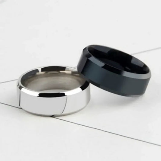 New Stainless Steel Titanium Ring - Simple Trendy Metal Rings for Women & Men, Party Jewelry Punk Accessories