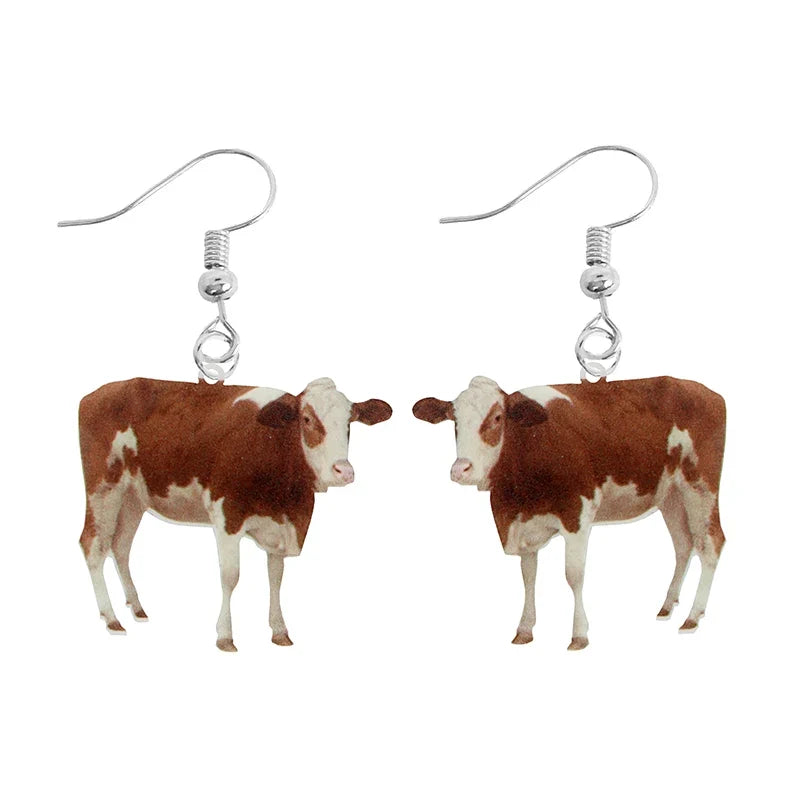 Cute Animal Acrylic Drop Earrings - Funny Custom Jewelry Gifts for Women & Girls with Rabbit, Parrot, Frog & Butterfly Designs