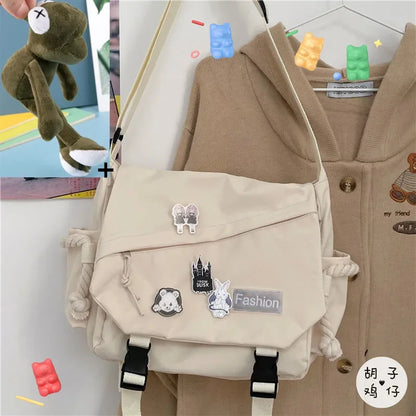 Youth Fashion Nylon Crossbody Bag – Large Capacity Canvas Shoulder Messenger School Bag for Women & Girls