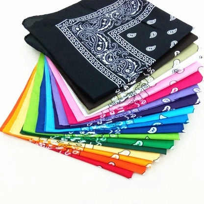 Unisex Cotton Bandana – Paisley Cowboy & Biker Headband, Wrist Wrap & Hair Scarf for Men & Women