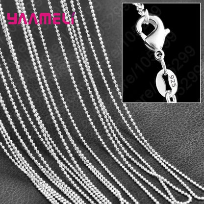 10PCS 925 Sterling Silver Charm Link Chain Necklaces – Smooth Lobster Clasp Jewelry, 16-30 Inch Adjustable