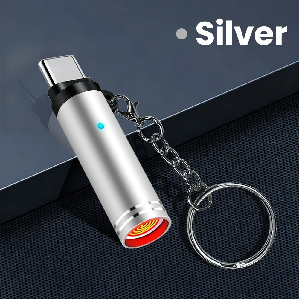 Mini Type C Electric Lighter - USB C Rechargeable Windproof Outdoor Lighter Adapter for iPhone 17 Pro