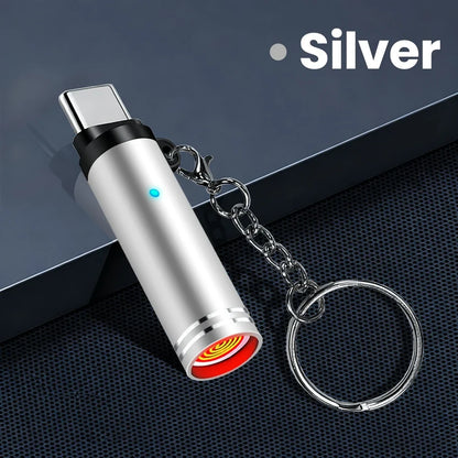 Mini Type C Electric Lighter - USB C Rechargeable Windproof Outdoor Lighter Adapter for iPhone 17 Pro