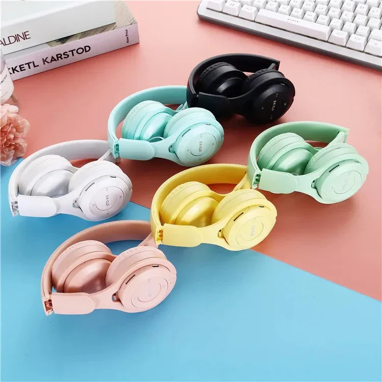 Y08 Wireless Bluetooth Macaron Headphones – Stereo Headband Gaming Headset with Mic for Mobile, Tablet & Gamer Girls