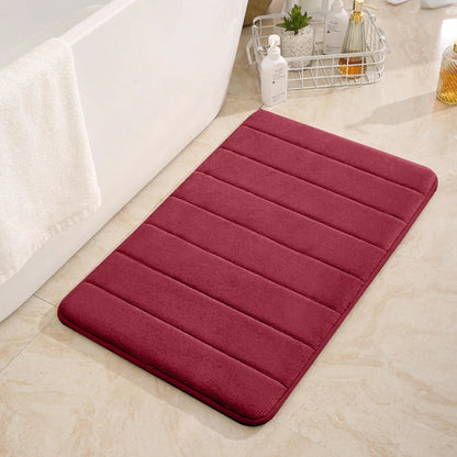 Coral Velvet Bathroom Mat - Anti-Skid Absorbent Toilet & Bathtub Floor Mat, Entrance Rug
