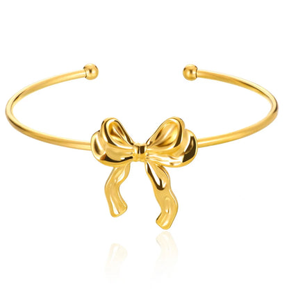 Classic Bump Pattern Open Cuff Bracelet – Gold Stainless Steel Bangle for Women Elegant Hand Jewelry Gift Accessory