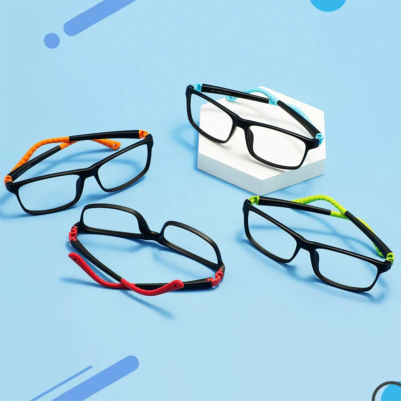 Colorful TR90 Rectangular Full-Rim Glasses Frame – Flexible, Comfortable & Durable Optical Frame for Boys and Girls Prescription Lenses