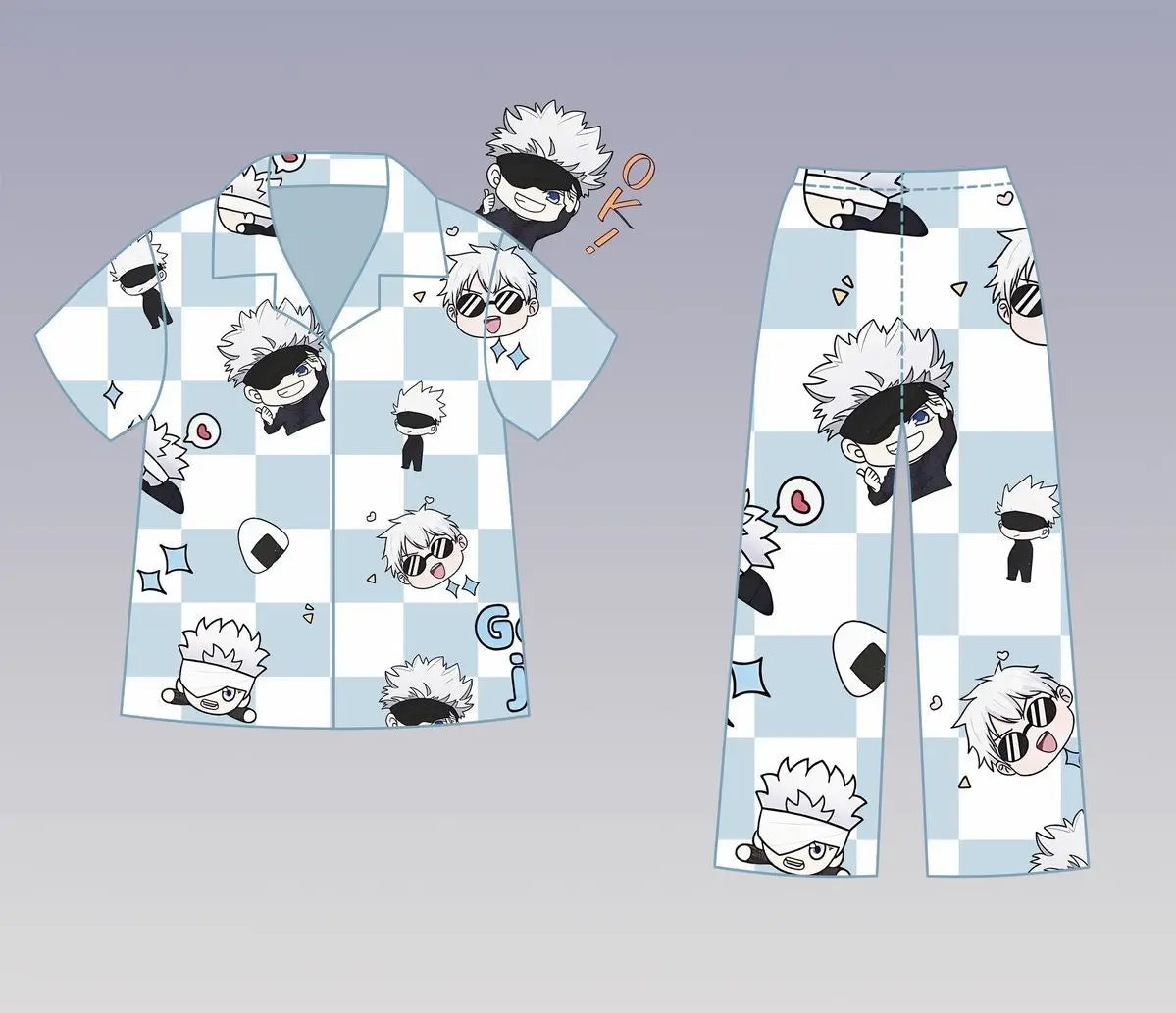 Jujutsu Kaisen Gojo Satoru Anime Pajamas Set – Cute Spring & Summer Couples Homewear, Birthday Gift