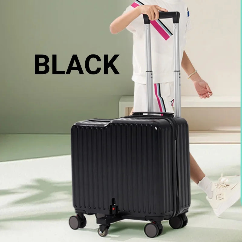 Upgraded Anti-Flip Folding Pedal Luggage – Ride-On Boarding Box with Dual-Control Combination Lock, Lightweight & Anti-Drop