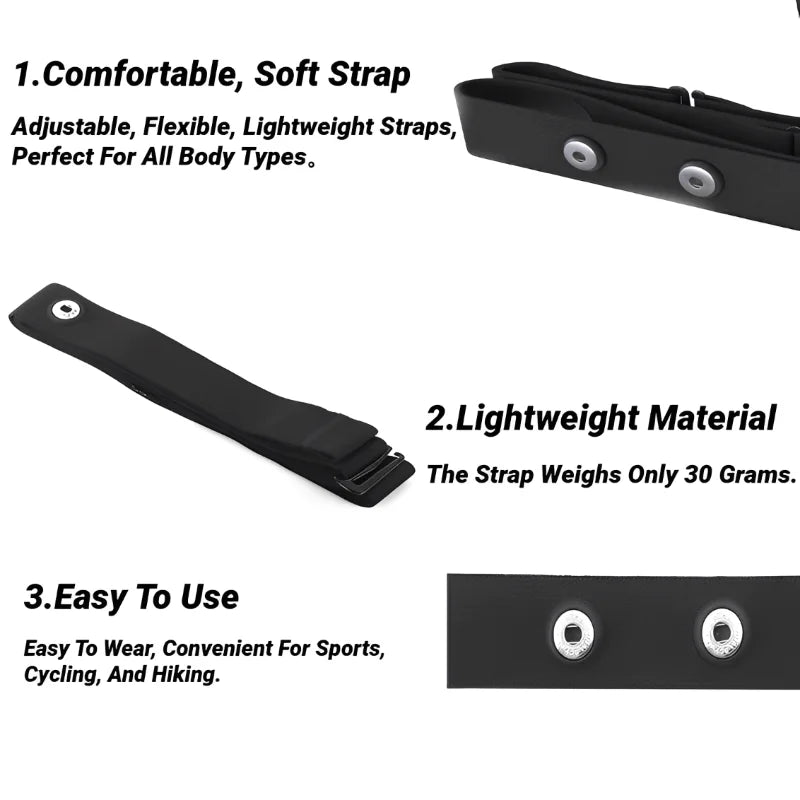 Heart Rate Monitor Replacement Strap – Compatible with Polar, Wahoo, Garmin & Coospo Chest Bands
