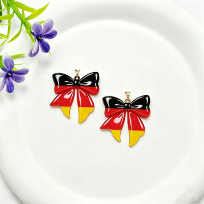 4th of July Patriotic Flag Earrings - Red White Blue American Dangle Jewelry Gift for Women