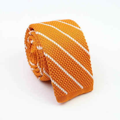 Classic Knit Neck Tie for Men — 6cm Plaid & Dots Casual Business Wedding Tie
