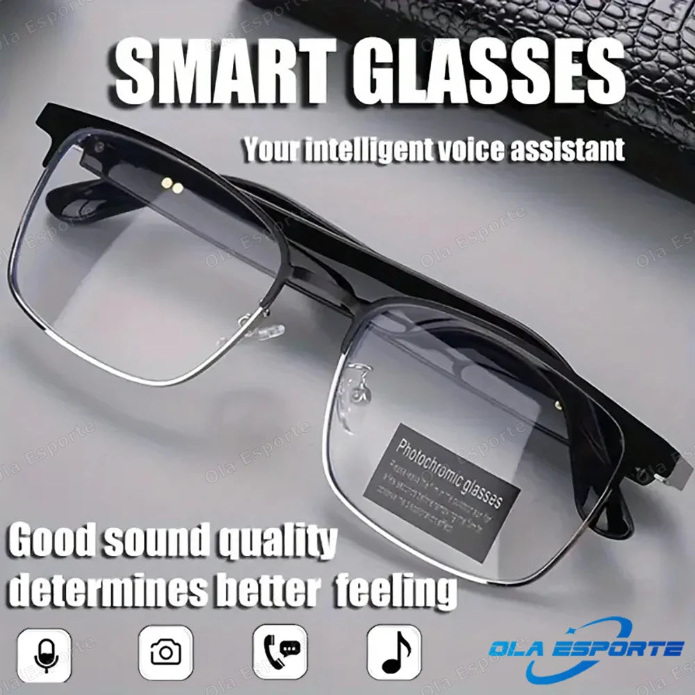 Ola Esporte Bluetooth Smart Glasses – AI Voice, Automatic Adjustment, Waterproof Anti-Blue Light Eyewear with Music & Call