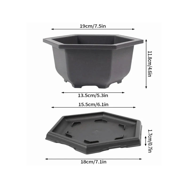 Purple Clay Succulent Plant Pots – Outdoor Garden Bonsai Planters, Rectangular & Square