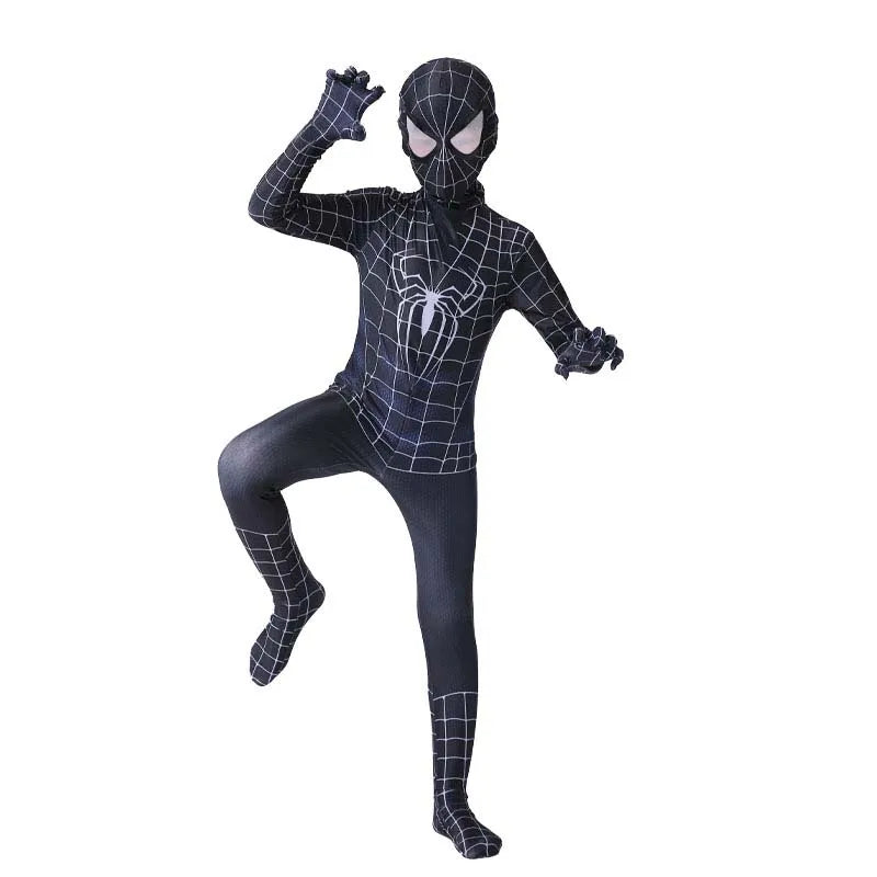 Kids Spiderman Costume – Miles Morales Superhero 3D Zentai Bodysuit Jumpsuit for Boys & Girls, Halloween Cosplay Outfit