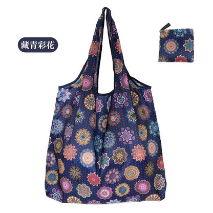 Large Foldable Reusable Shopping Tote Bag – Eco-Friendly Grocery & Beach Storage Shoulder Bag, Multi-Purpose Carry Pouch