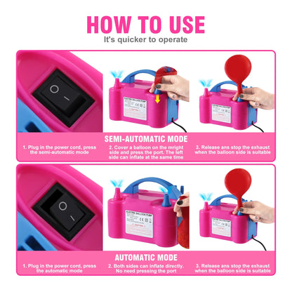 Samger 220V Electric Balloon Air Pump: High-Power Two-Nozzle Inflator for Fast Party Decorations