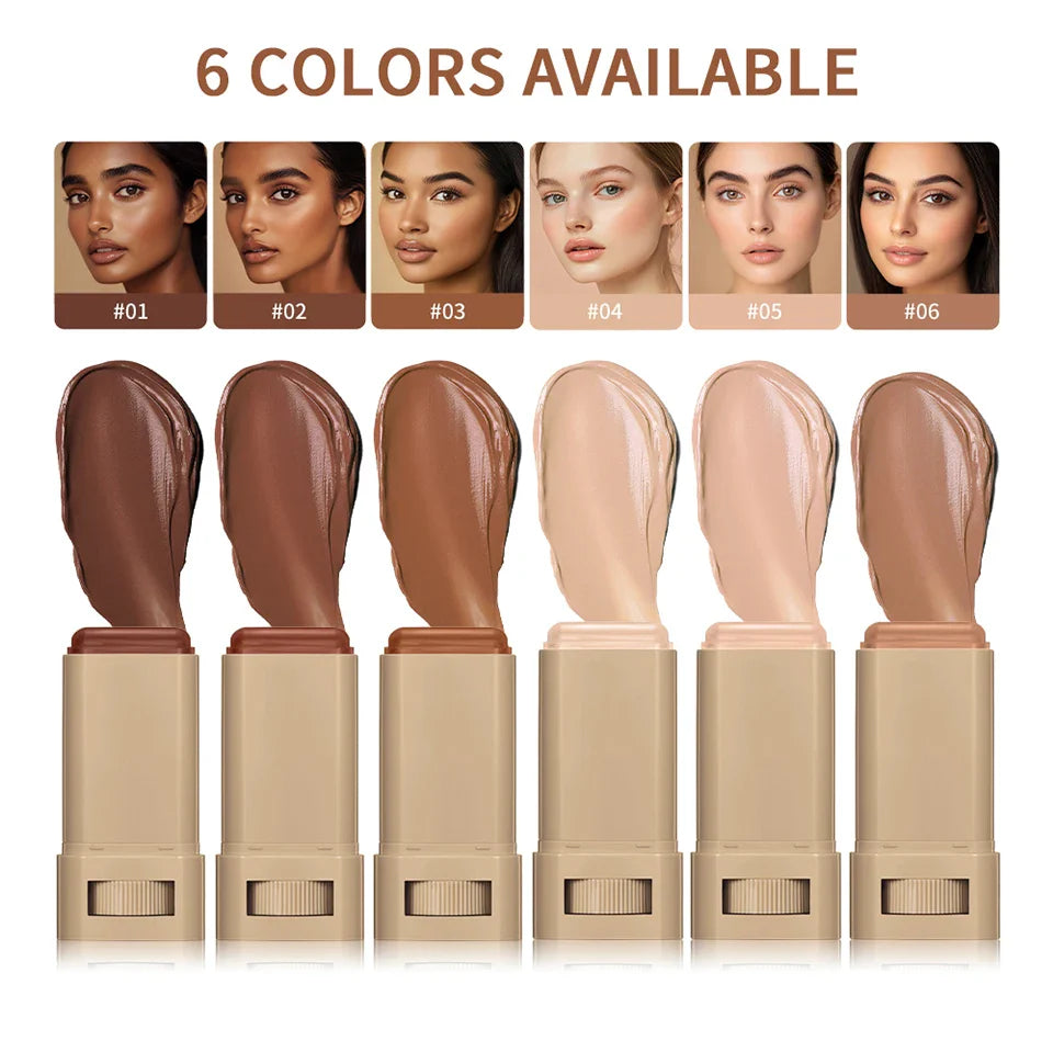 Balm Serum Skin Tint – Silky Texture, Moisturizing Coverage & Plumping Stick Foundation for Even Skin Tone, Travel-Friendly