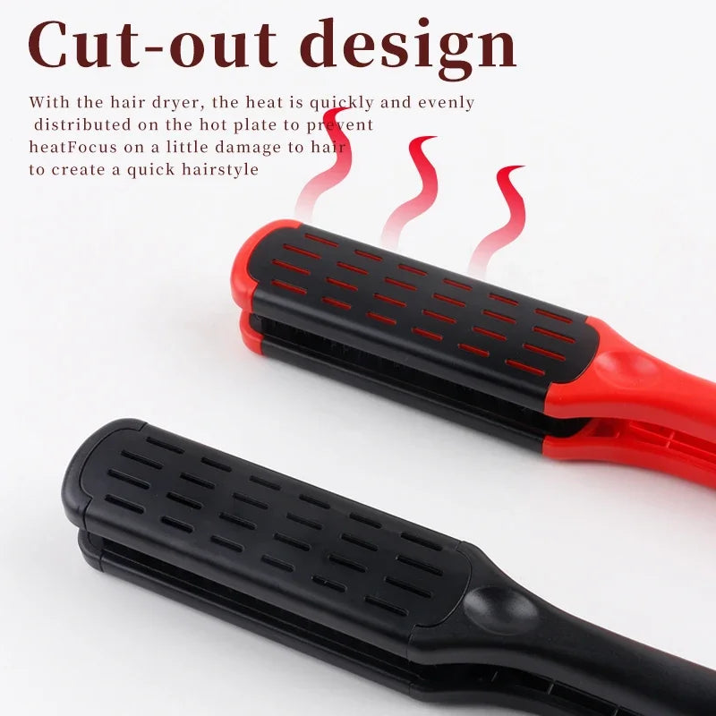 Professional V-Shape Hair Straightener Comb – Nylon Bristles, Double-Sided Styling Brush for All Hair Types