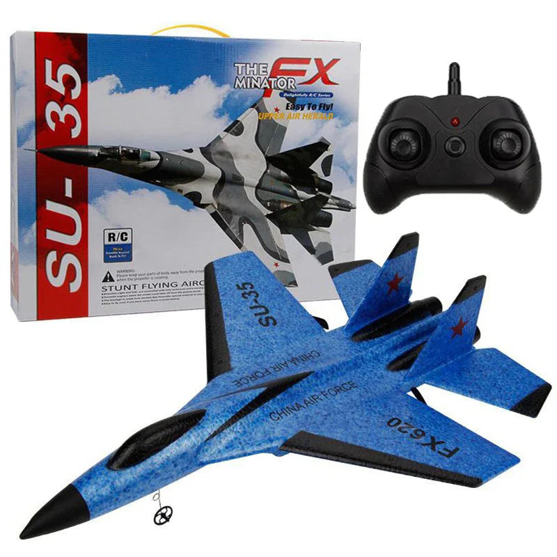 RC SU-35 Foam Fighter Jet – 2.4G Remote Control Glider Airplane Toy for Kids & Boys