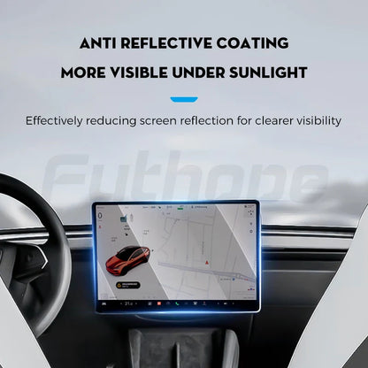 Futhope Tempered Glass Screen Protector – HD Center Control Film for Tesla Model 3/Y Highland (2021-2025) Protection
