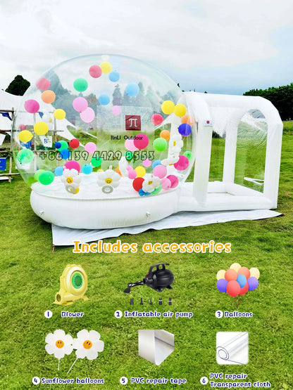 Inflatable Bubble House Kids Play Tent – Transparent PVC Outdoor Dome with Blower for Birthday, Trampoline & Gifts