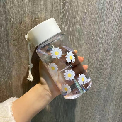 500ml BPA-Free Plastic Transparent Water Bottle - Portable Outdoor Sports Cup with Rope - Student Mug