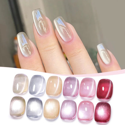 BORN PRETTY Cat Magnetic Gel Nail Polish 117 Colors 10ml Full Coverage Semi-Permanent Soak-Off Nail Varnish for Salon Manicure Glitter Cat Eye Nails