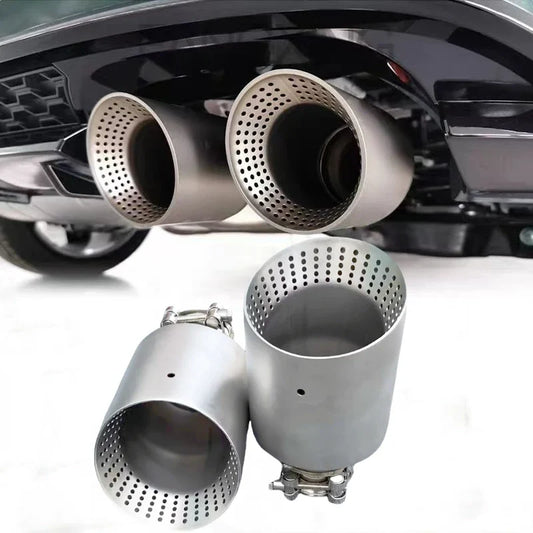 Genuine Matte 304 Stainless Steel Car Muffler Tip — Universal Exhaust Pipe Accessory