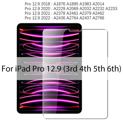 Tempered Glass Screen Protector for iPad A16 9th/10th Gen, Pro 13 M4, Air 11 M2/M3/5/4/3/2, Mini 6/7
